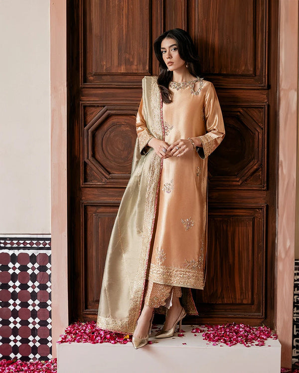 Mushq | Sunehri Lama Silk | Parisa by Mushq - Designer Dress  - Type : Ladies Clothes - Available at Libayah - 100% Original 