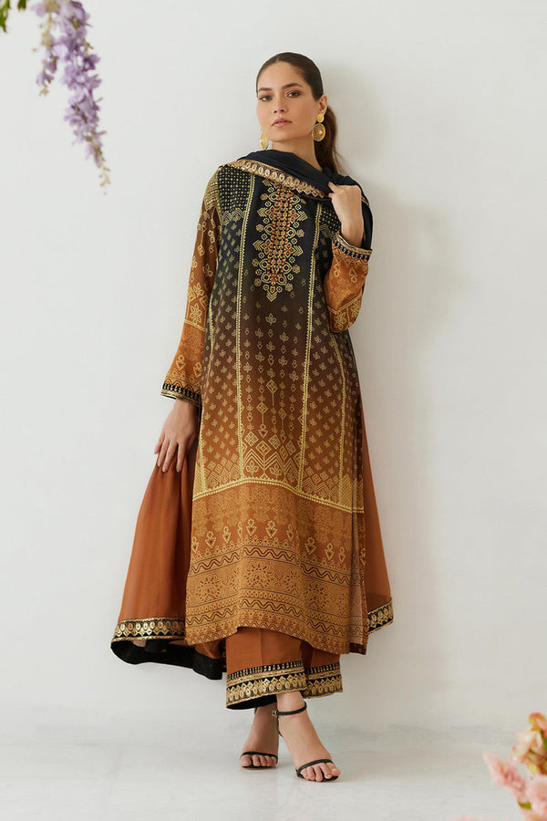 Mina Hasan | Signature Pret | Ombre Chunri - by Libayah - Registered Vendor of : Mina Hasan - 100% Original Designer Dress