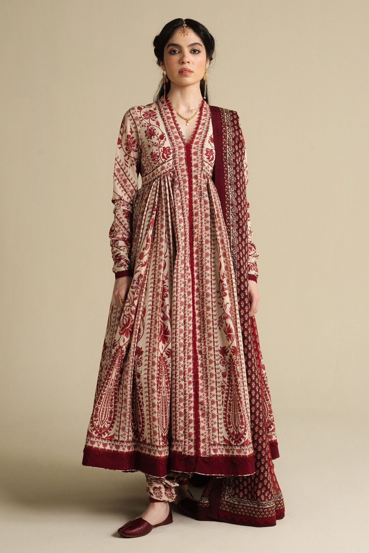 Zara Shahjahan | Anarkali 25 | Kashmiri-D1 by Zara Shahjahan - Designer Dress  - Type : Ladies Clothes - Available at Libayah - 100% Original 