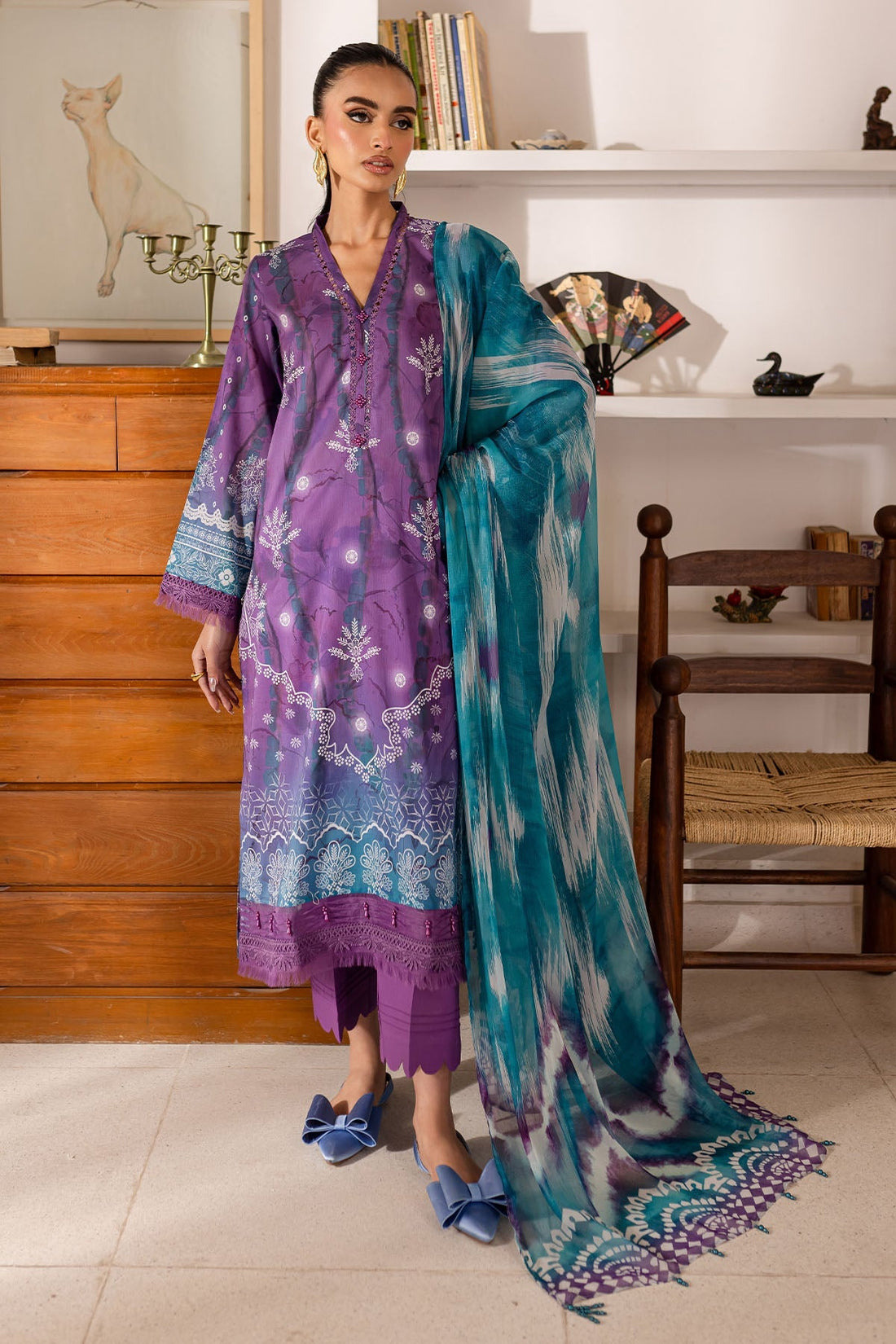 Nureh | Printed Lawn 25 | SP-149 by Nureh - Designer Dress - Type: Ladies Clothes - Available at Libayah - 100% Original