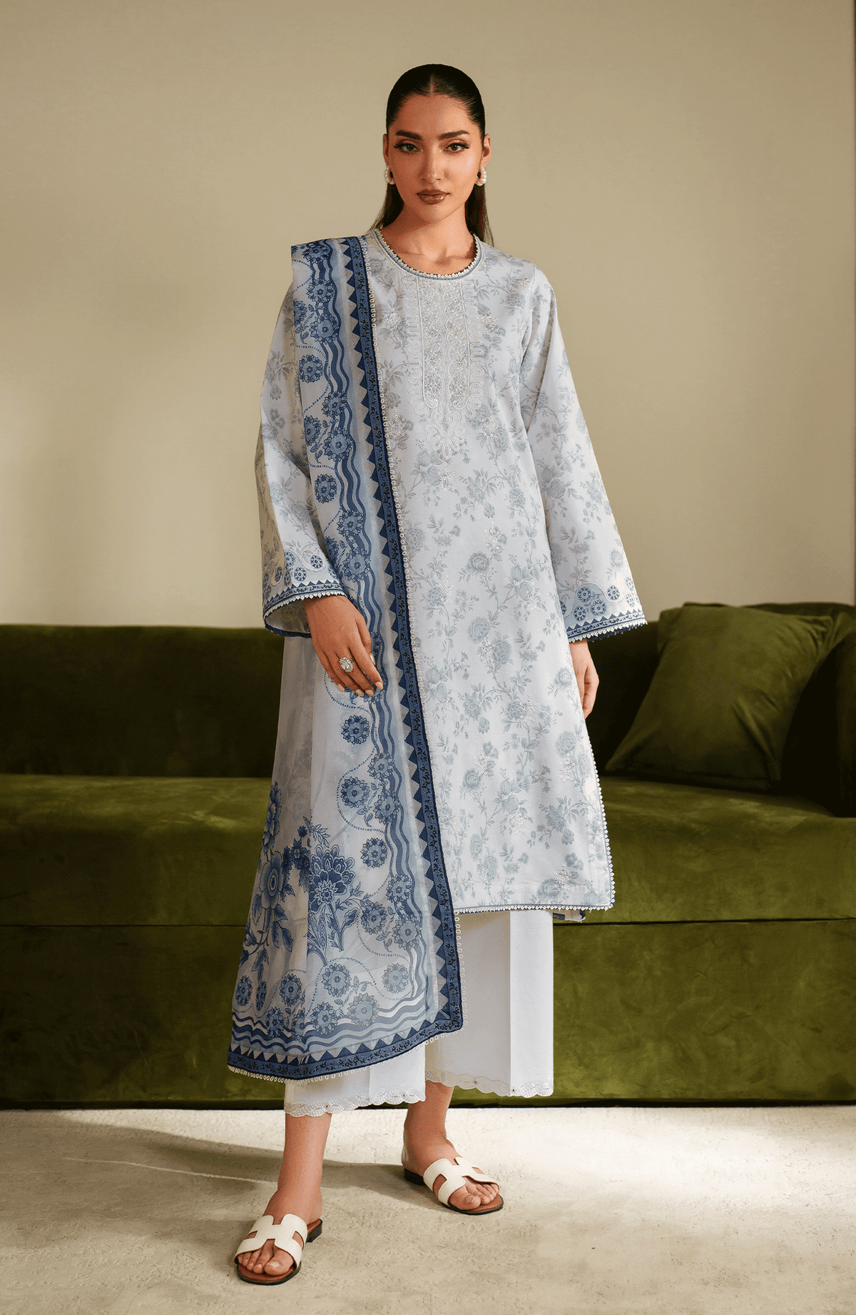 Seran | Ilara Cambric | AZZURA by Seran - Designer Dress  - Type : Ladies Clothes - Available at Libayah - 100% Original 