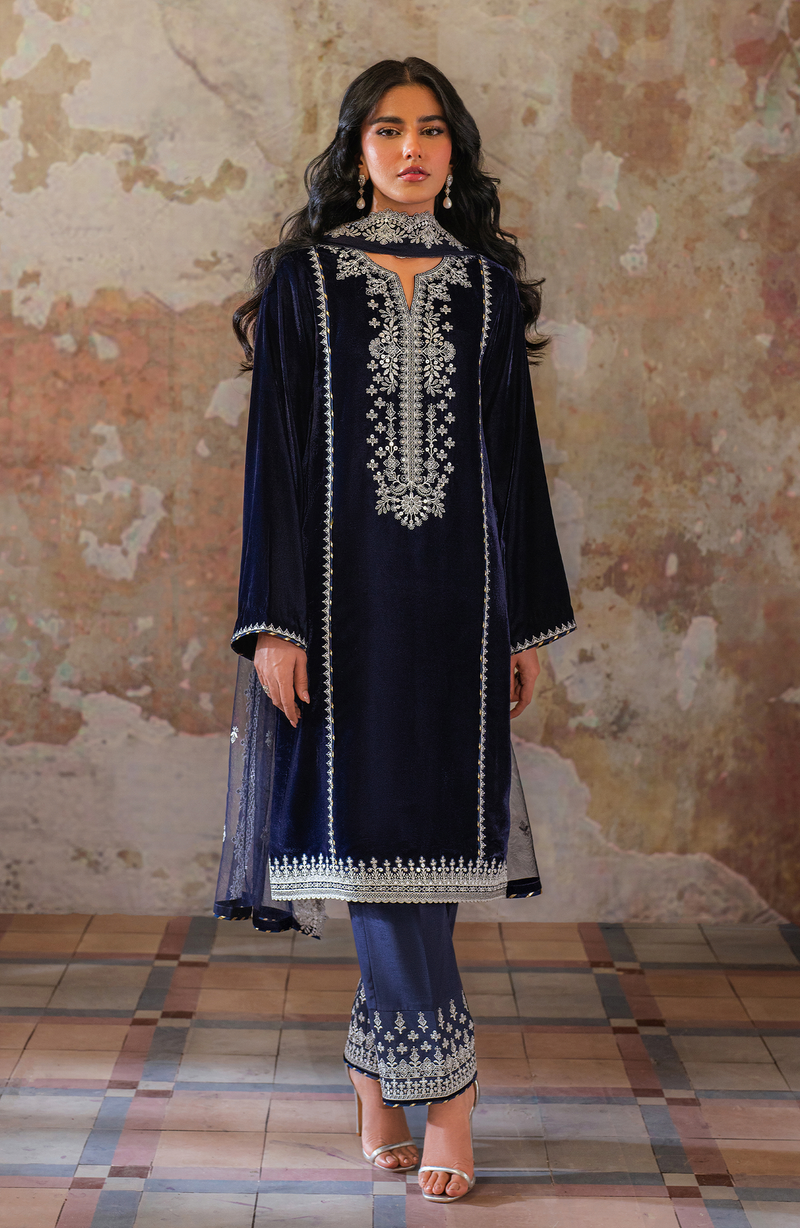 Seran | Velmor Velvet 24 | MARINE by Seran - Designer Dress - Type: Ladies Clothes - Available at Libayah - 100% Original