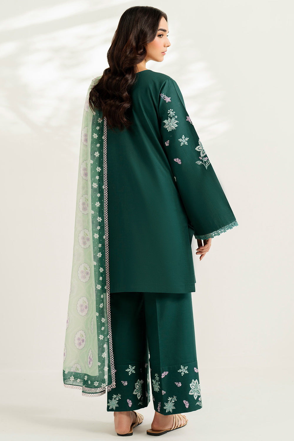 Farasha | Thread Lines Embroidered | Turquoise Bliss by Farasha - Designer Dress  - Type : Ladies Clothes - Available at Libayah - 100% Original 