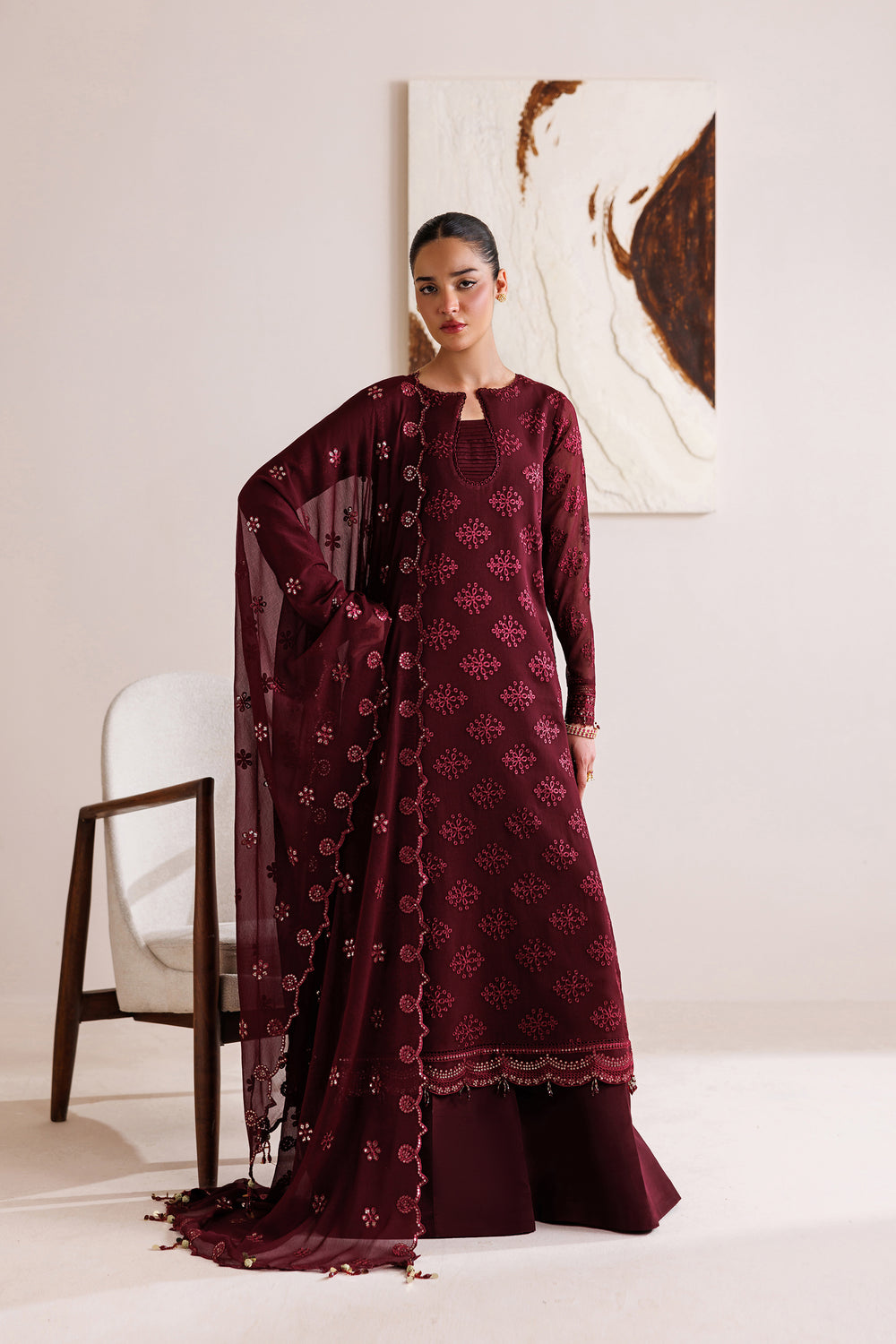 Farasha | Chiffon Threads 26 | Crimson Grace by Farasha - Designer Dress  - Type : Ladies Clothes - Available at Libayah - 100% Original 