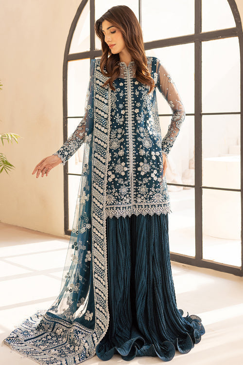 Farasha | Lu Zella Premium Formals 25 | Teal Drizzle by Farasha - Designer Dress  - Type : Ladies Clothes - Available at Libayah - 100% Original 
