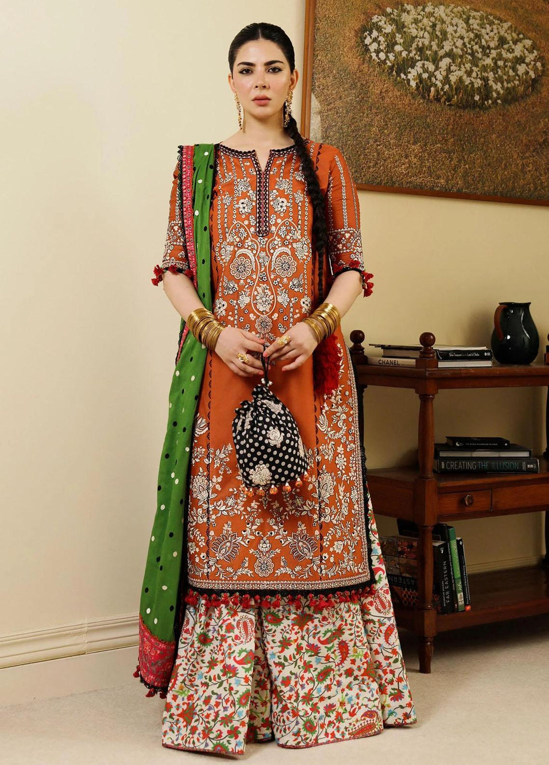 Hussain Rehar | Embroidered Lawn | STAR DUST by Hussain Rehar - Designer Dress - Type: Ladies Clothes - Available at Libayah - 100% Original