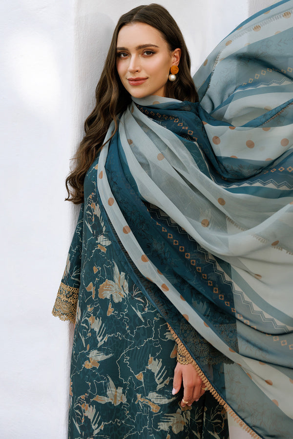 Farasha | Printed Essentials | Teal Bell by Farasha - Designer Dress - Type: Ladies Clothes - Available at Libayah - 100% Original