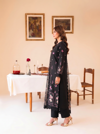 Faiza Faisal | FNF Printed Lawn | FLORAL NOIR by Faiza Faisal - Designer Dress  - Type : Ladies Clothes - Available at Libayah - 100% Original 