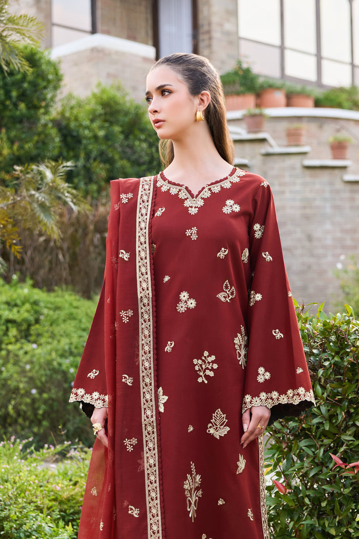 Farasha | Sorine Summer 26 | Maroon Majesty by Farasha - Designer Dress  - Type : Ladies Clothes - Available at Libayah - 100% Original 