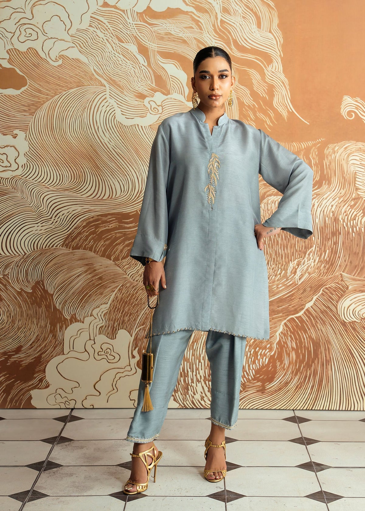 Moonstone Whisper – authentic Pakistani formal dress from the Mahgul Whispers of Silk collection for women in the UK
