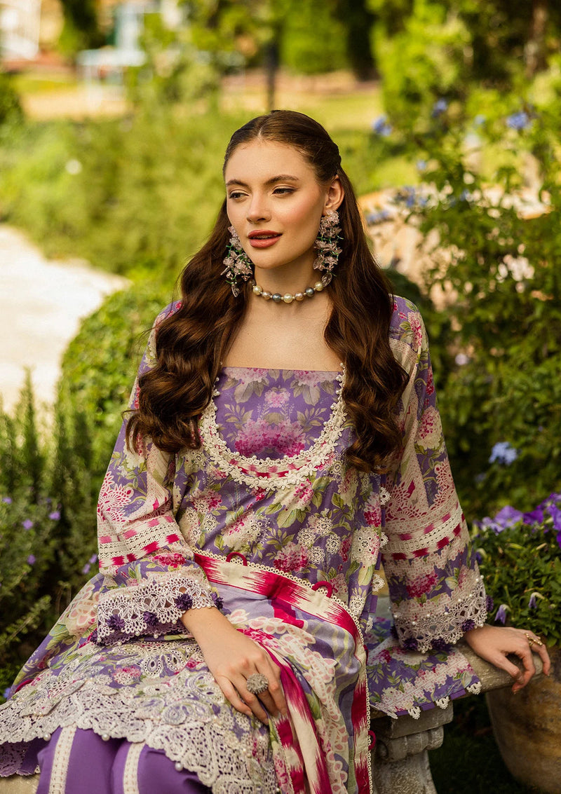 Elaf Premium | Print Chikankari 25 | ELK-02A PERIWINKLE by Elaf Premium - Designer Dress - Type: Ladies Clothes - Available at Libayah - 100% Original