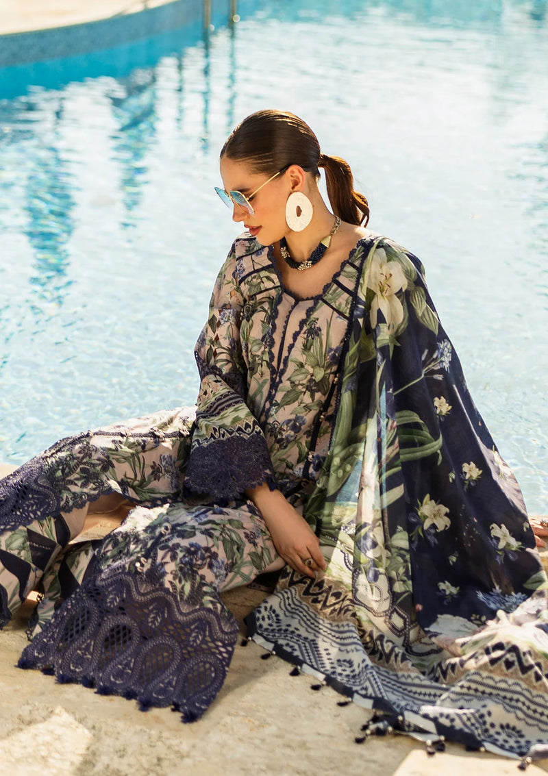 Elaf Premium | Print Chikankari 25 | ELK-08B AZZURRO by Elaf Premium - Designer Dress - Type: Ladies Clothes - Available at Libayah - 100% Original