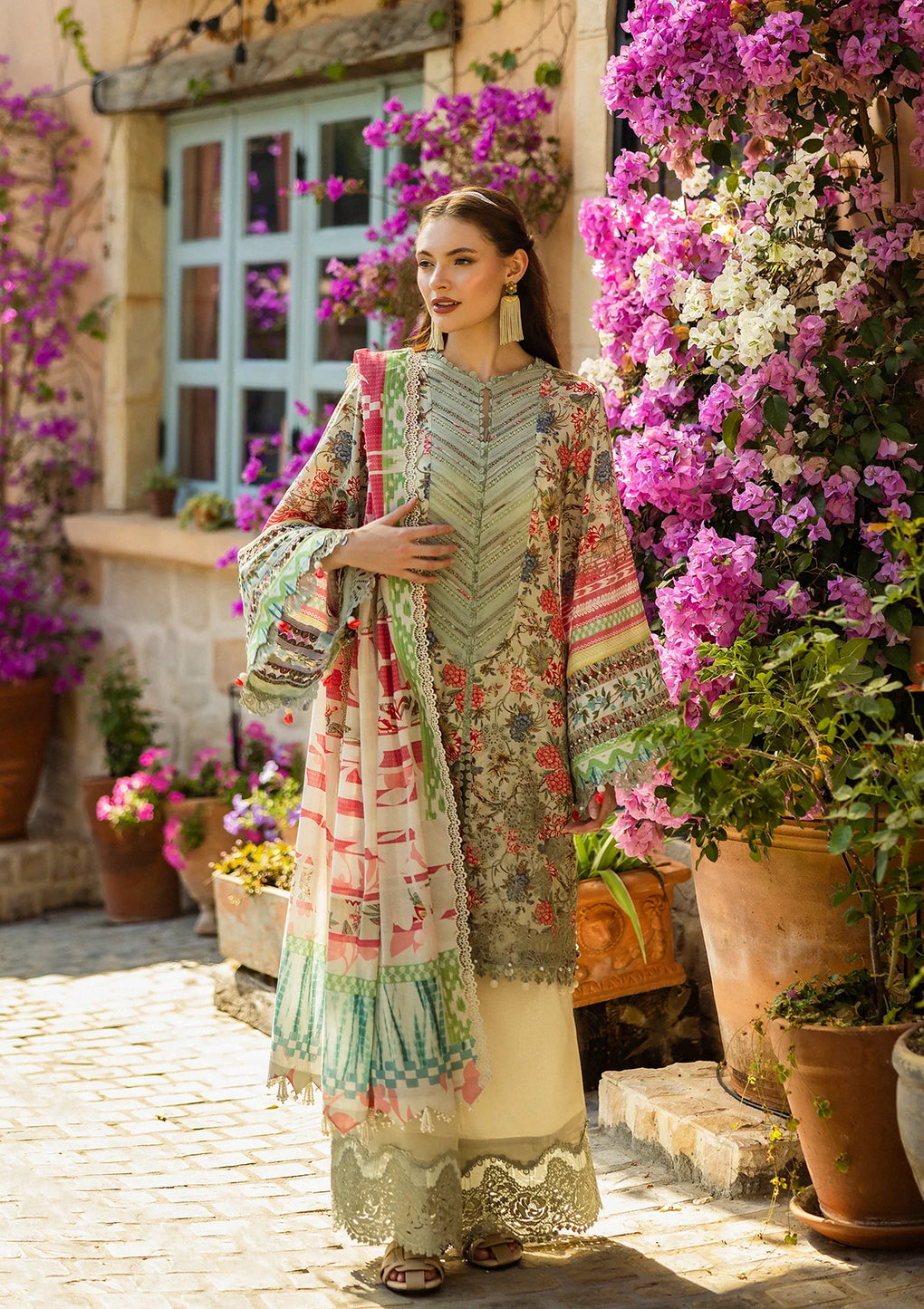 Elaf Premium | Print Chikankari 25 | ELK-01B GIARDINO by Elaf Premium - Designer Dress - Type: Ladies Clothes - Available at Libayah - 100% Original