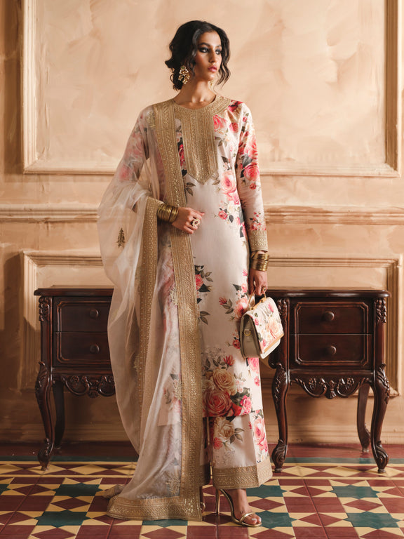 Humjoli | Luxury Collection | Beige Rose by Humjoli - Designer Dress - Type: Ladies Clothes - Available at Libayah - 100% Original