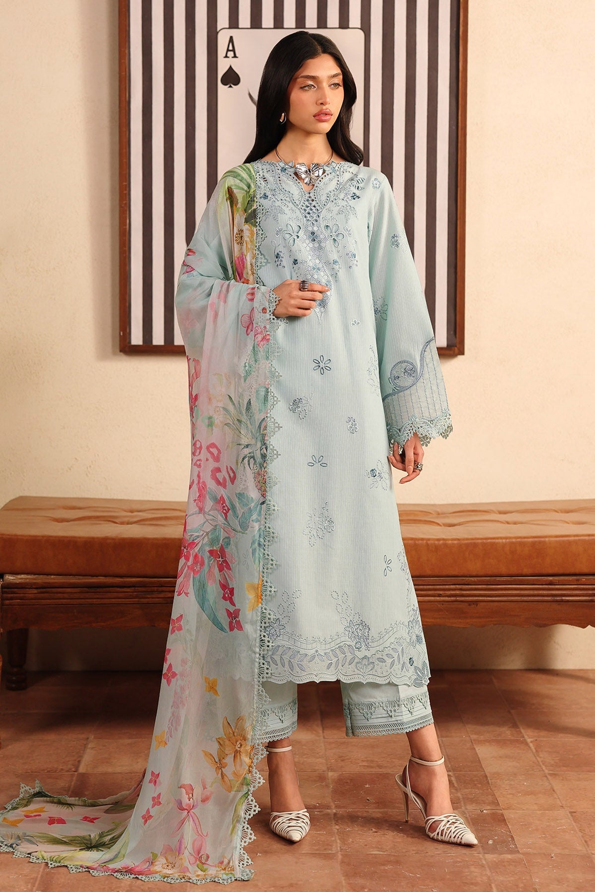 Nureh | Raha Lawn | NE-250 by Nureh - Designer Dress  - Type : Ladies Clothes - Available at Libayah - 100% Original 