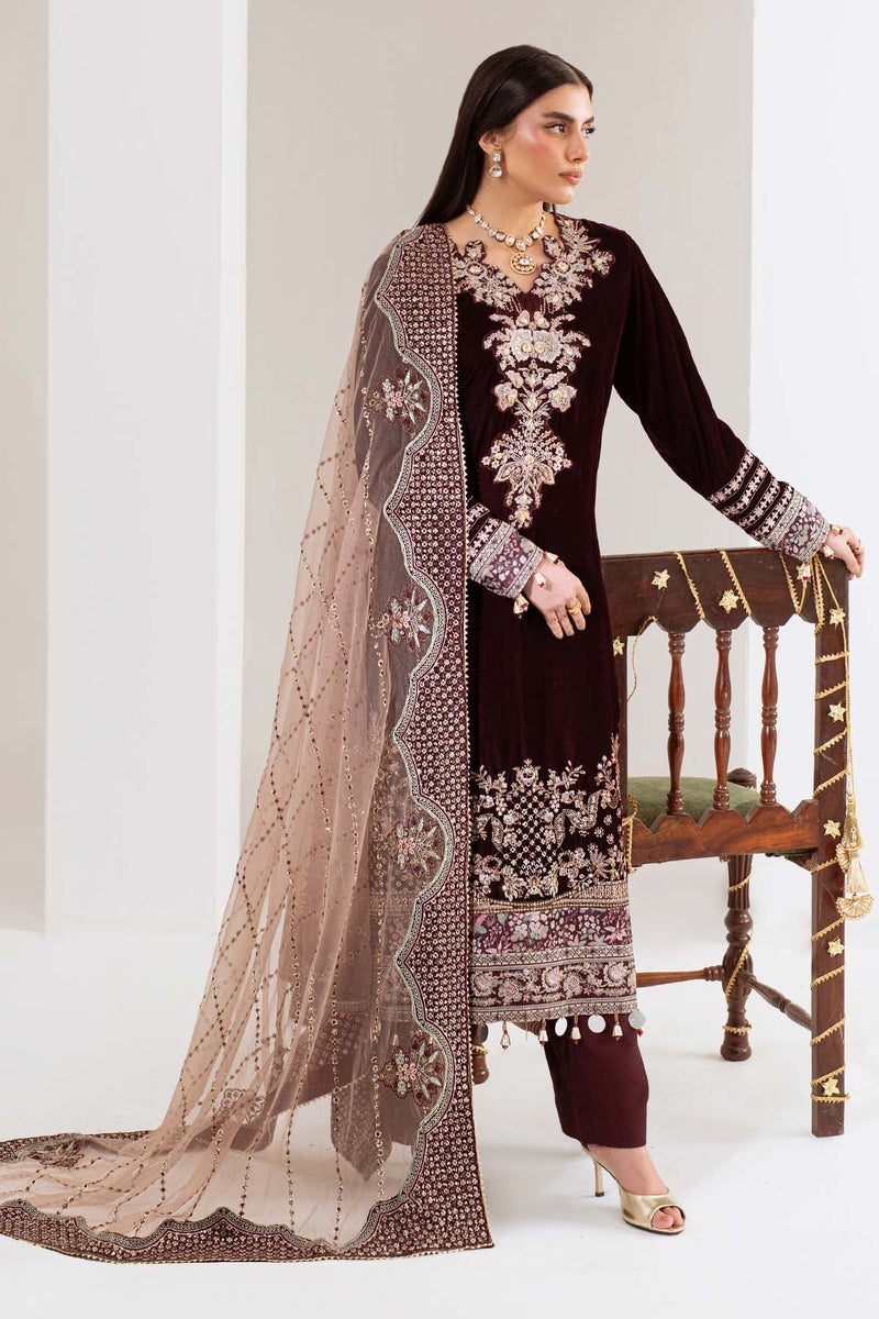NW-110 – authentic Pakistani formal dress from the Nureh Maya Velvet collection for women in the UK