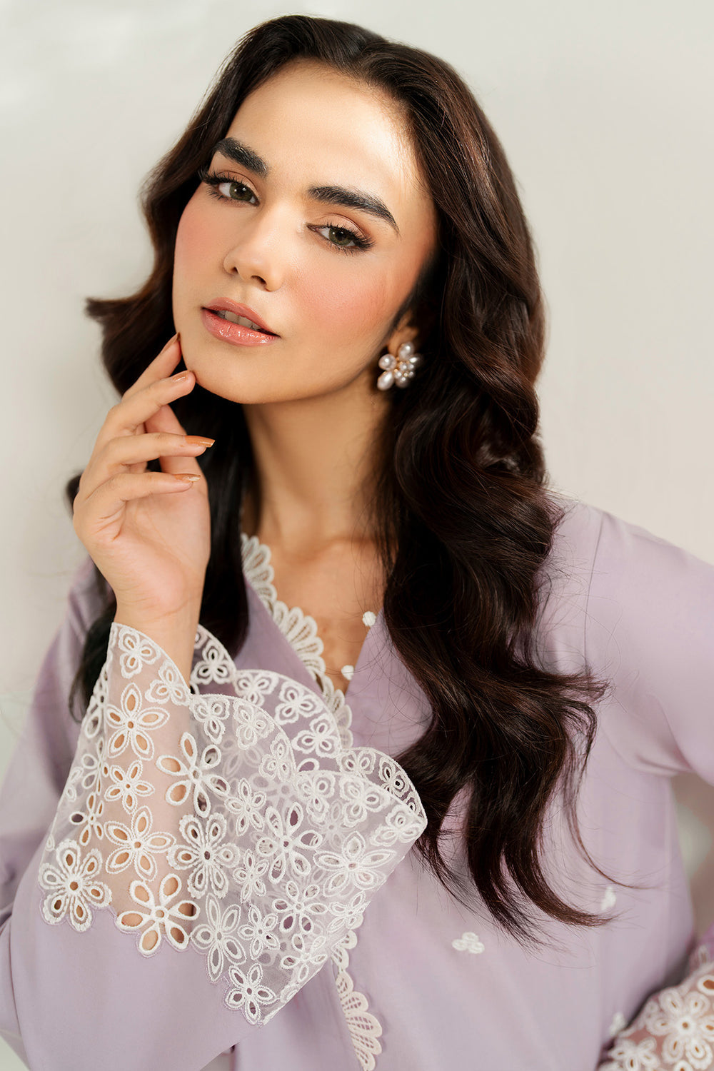 Farasha | Thread Lines Embroidered | Pastel Haze by Farasha - Designer Dress  - Type : Ladies Clothes - Available at Libayah - 100% Original 