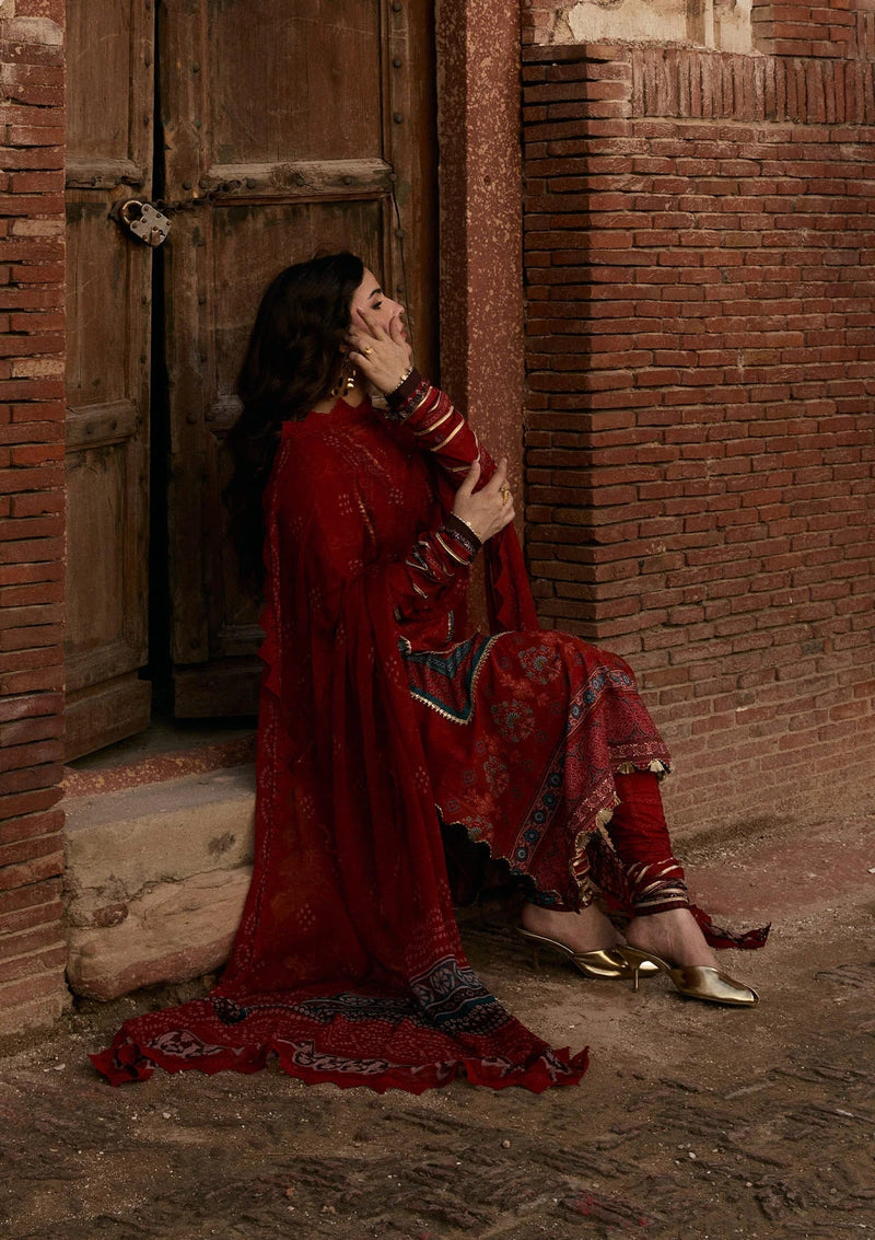 Kahf Premium | Prints Collection 26 | KPS-1A SURKH NOOR - by Libayah - Registered Vendor of : Kahf Premium - 100% Original Designer Dress