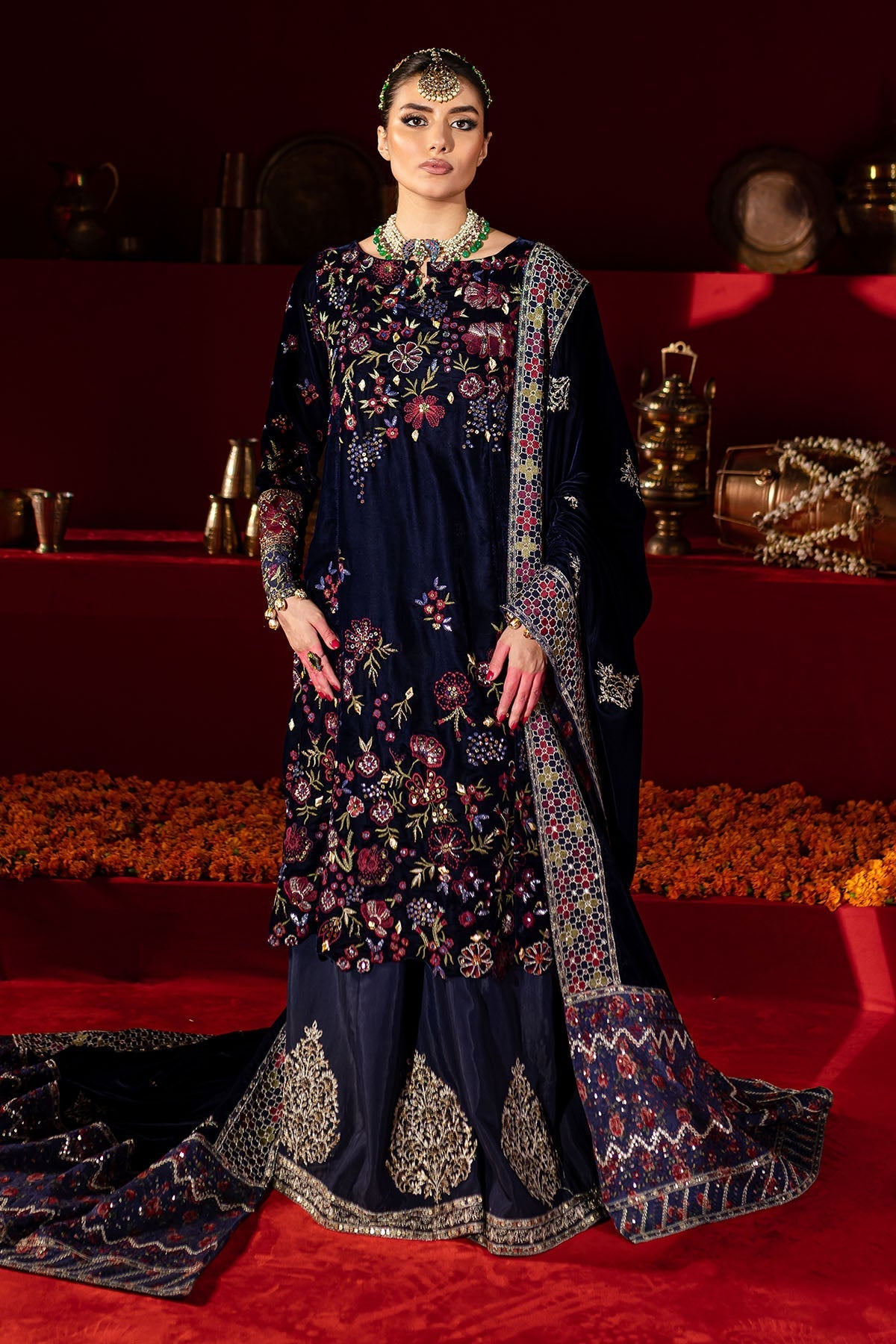 NW-93 – authentic Pakistani formal dress from the Nureh Maya Velvet collection for women in the UK