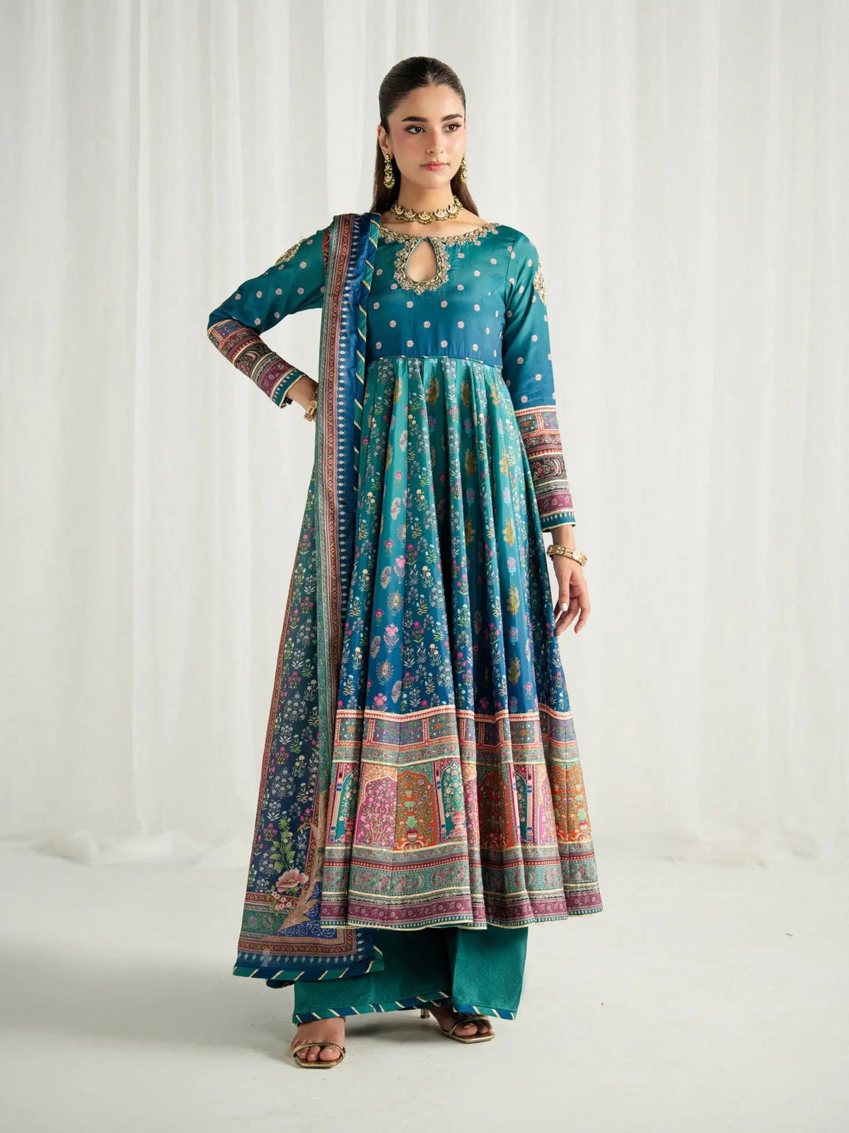 Gulaal | Aira Printed Silk | Azure by Gulaal - Designer Dress  - Type : Ladies Clothes - Available at Libayah - 100% Original 