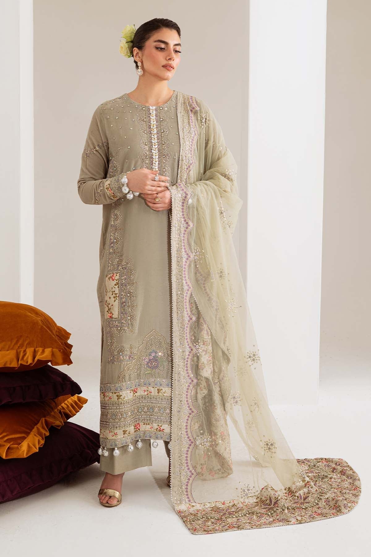 NW-111 – authentic Pakistani formal dress from the Nureh Maya Velvet collection for women in the UK