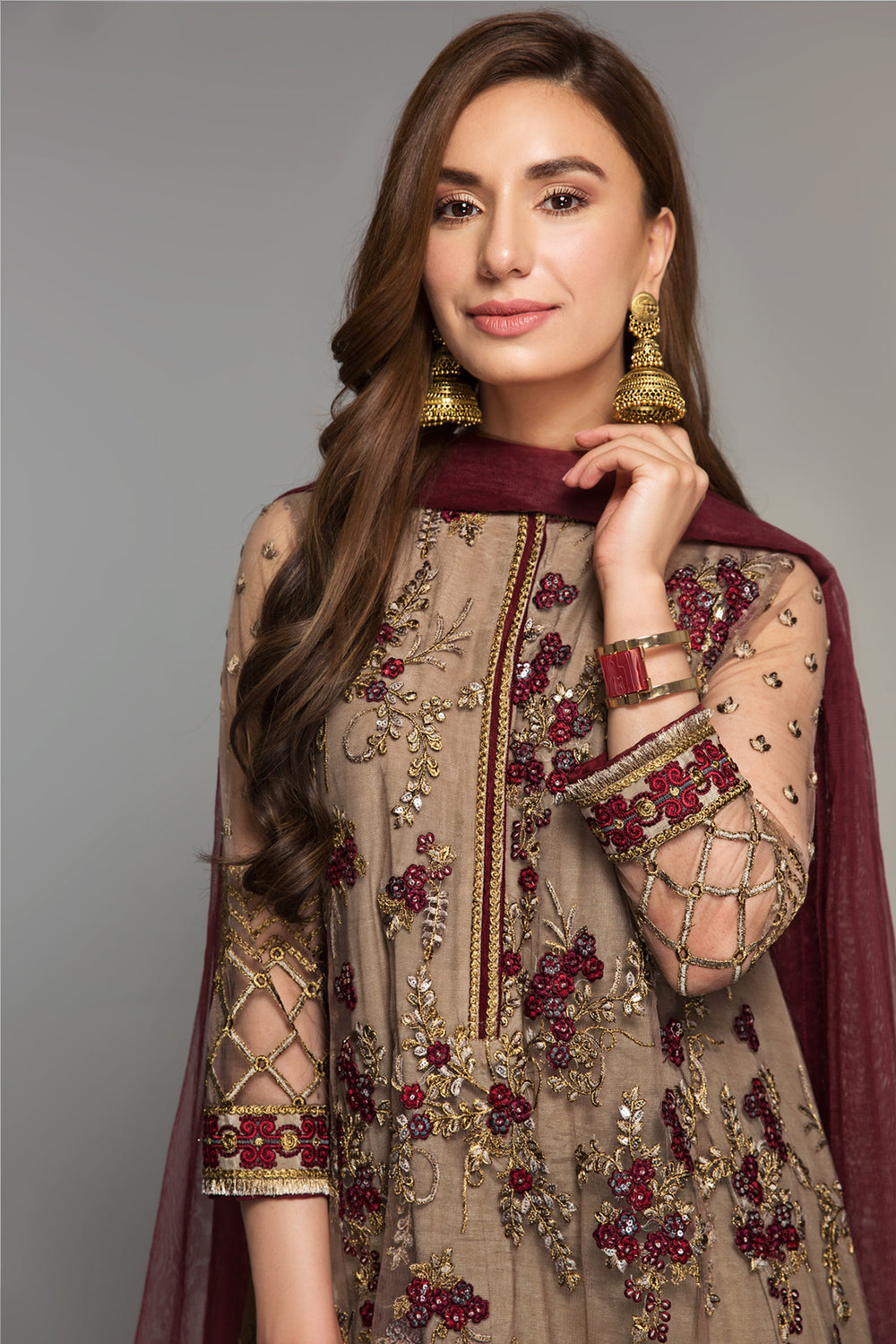 Baroque | Formals Collection | EMBROIDERED NET UF-14 by Baroque - Designer Dress  - Type : Ladies Clothes - Available at Libayah - 100% Original 