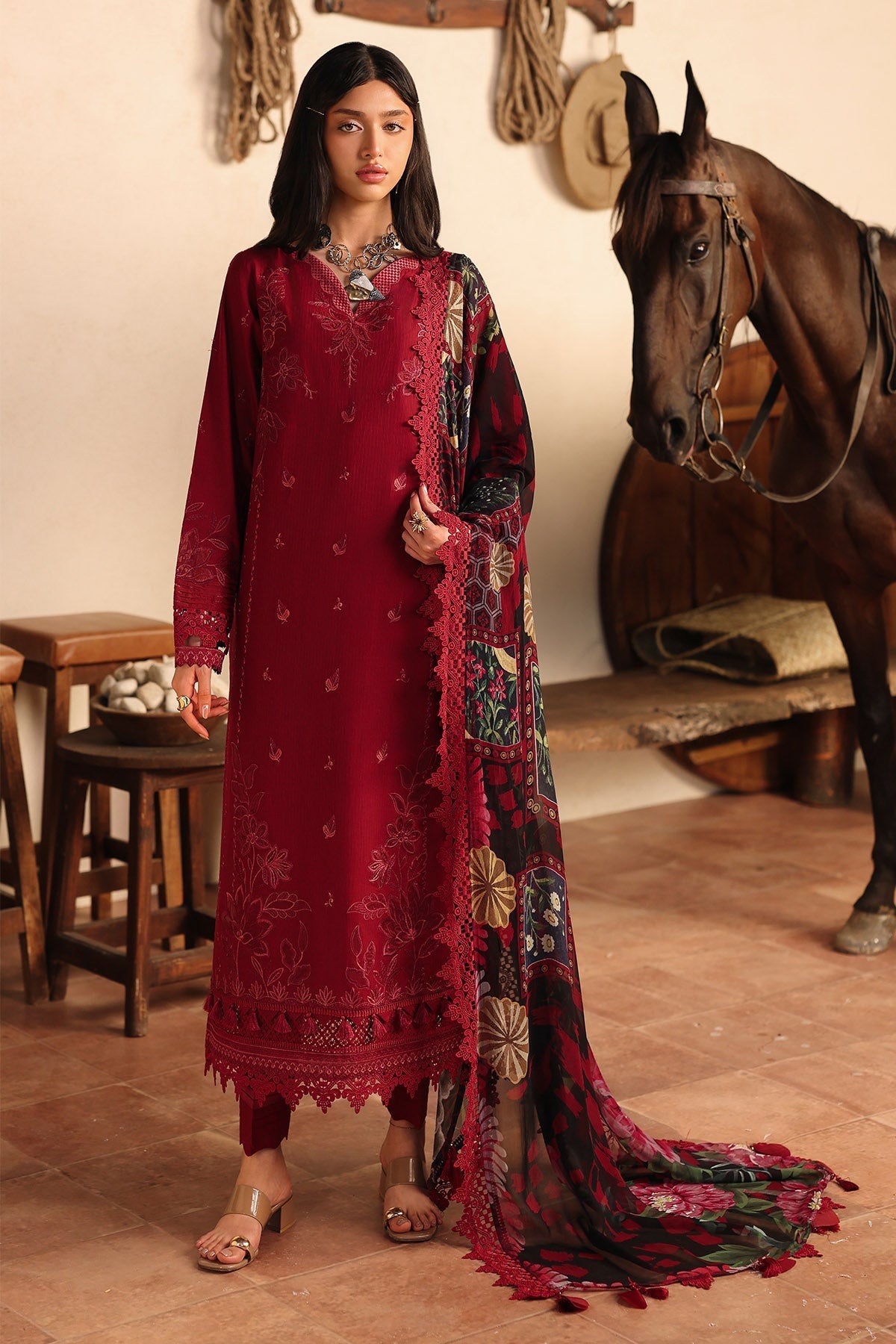 Nureh | Raha Lawn | NE-248 by Nureh - Designer Dress  - Type : Ladies Clothes - Available at Libayah - 100% Original 