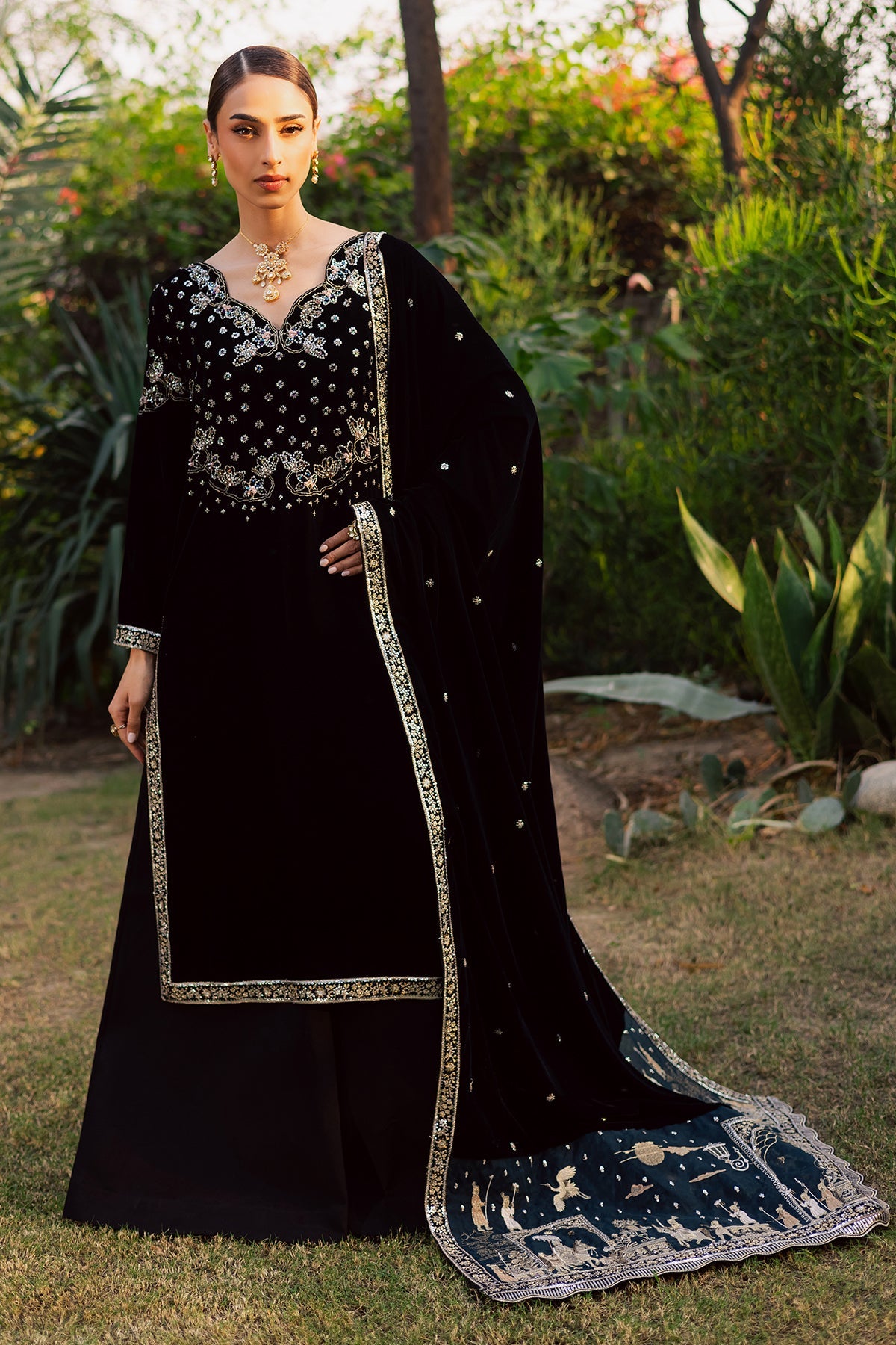 Nureh | Maya Velvet | NW-118 by Nureh - Designer Dress  - Type : Ladies Clothes - Available at Libayah - 100% Original 