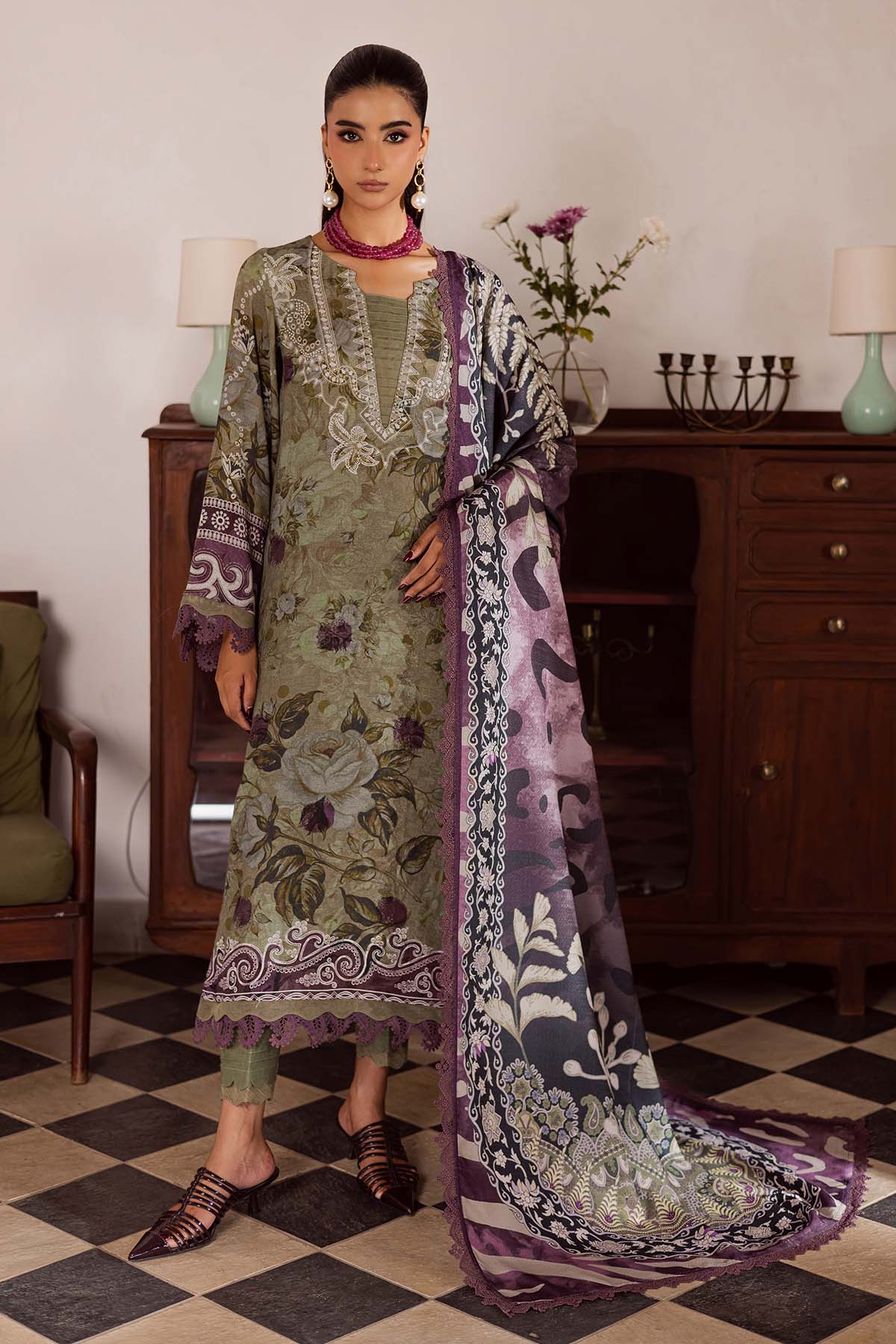 SP-191 – authentic Pakistani dress from the Nureh Linen Jacquard collection for women in the UK.