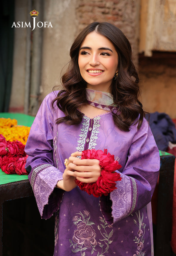 Asim Jofa | Summer Rhapsody | AJUBU-07 Embroidered Lawn by Asim Jofa - Designer Dress  - Type : Ladies Clothes - Available at Libayah - 100% Original 