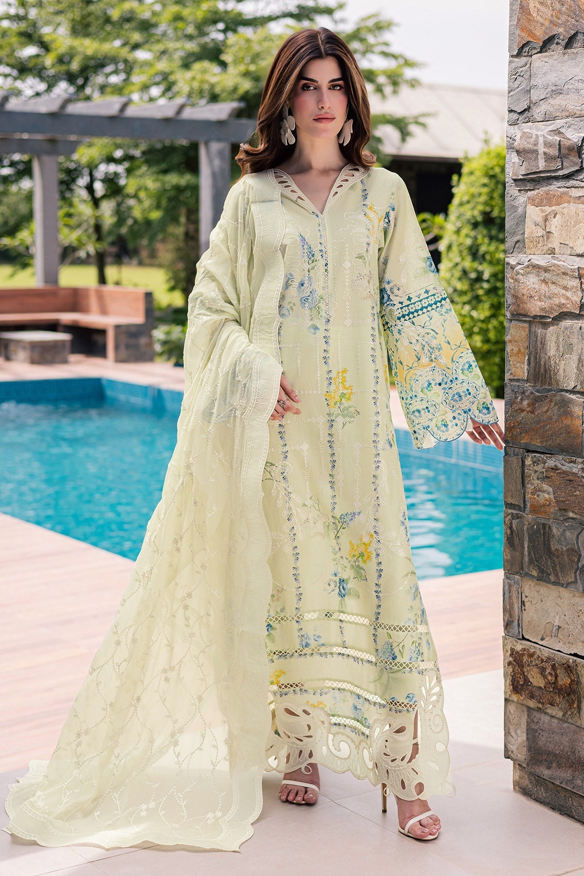 Nureh | Raha Lawn | NE-259 by Nureh - Designer Dress  - Type : Ladies Clothes - Available at Libayah - 100% Original 