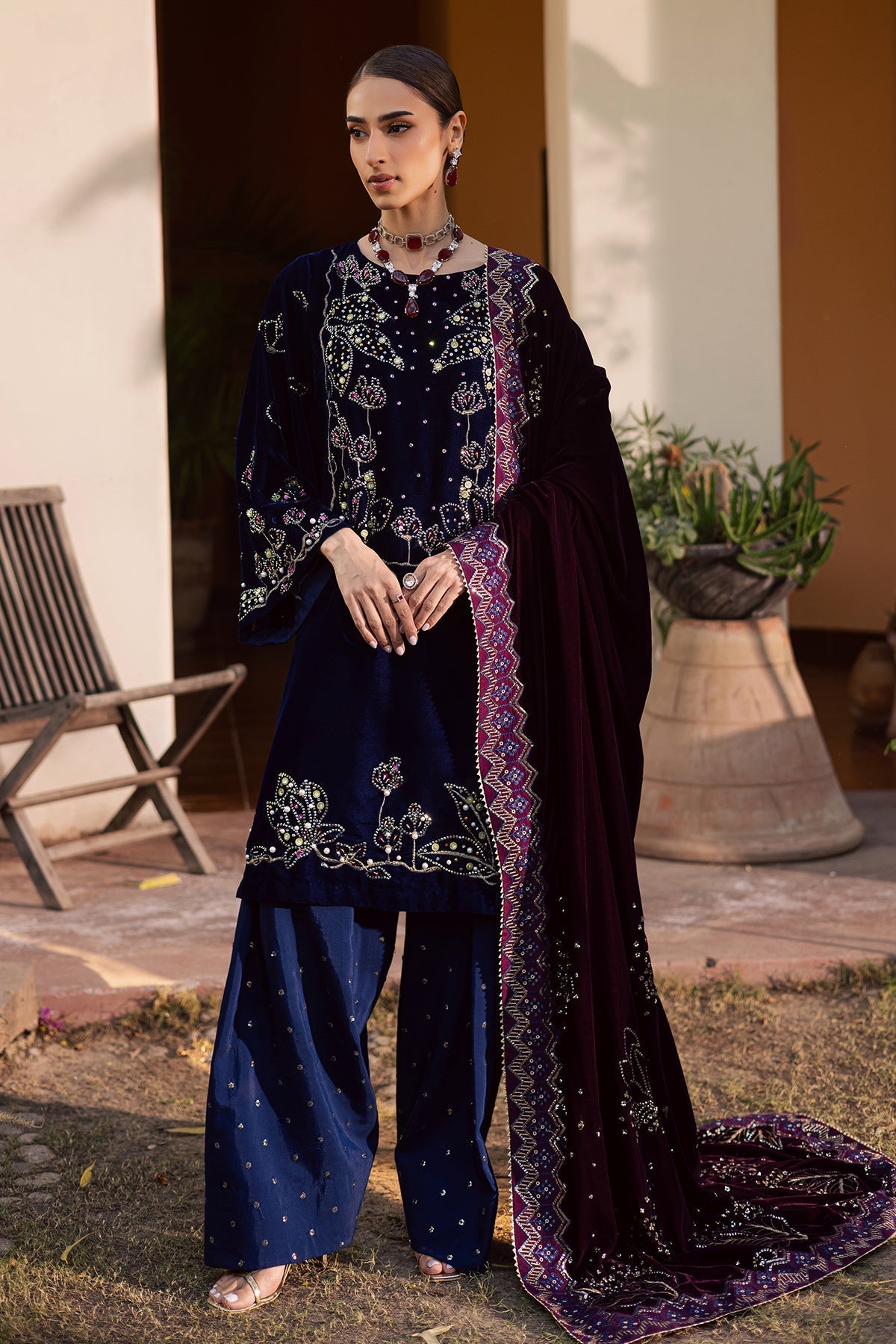 Nureh | Maya Velvet | NW-116 by Nureh - Designer Dress  - Type : Ladies Clothes - Available at Libayah - 100% Original 