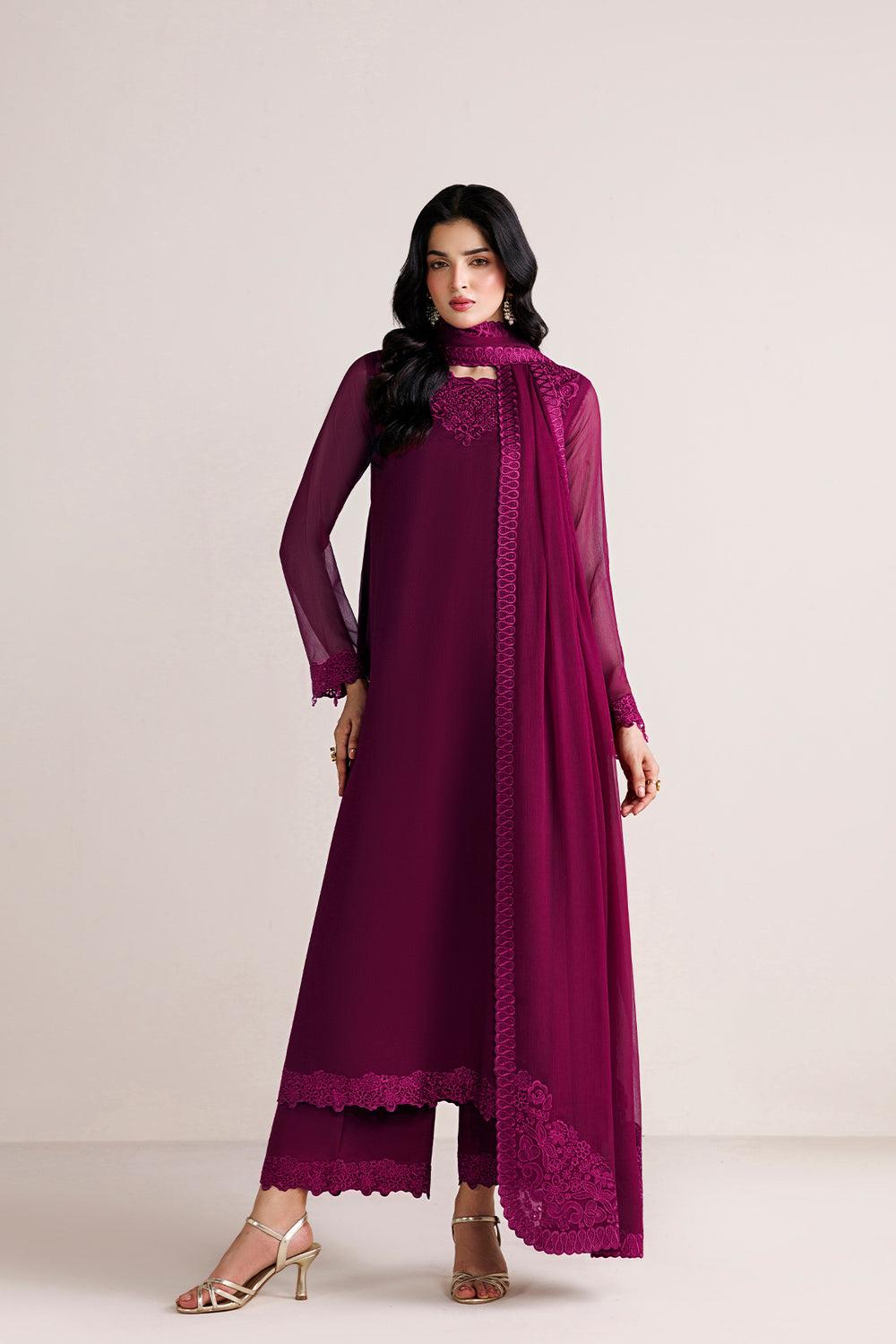 Farasha | Chiffon Essentials 26 | Rouge Divine by Farasha - Designer Dress  - Type : Ladies Clothes - Available at Libayah - 100% Original 