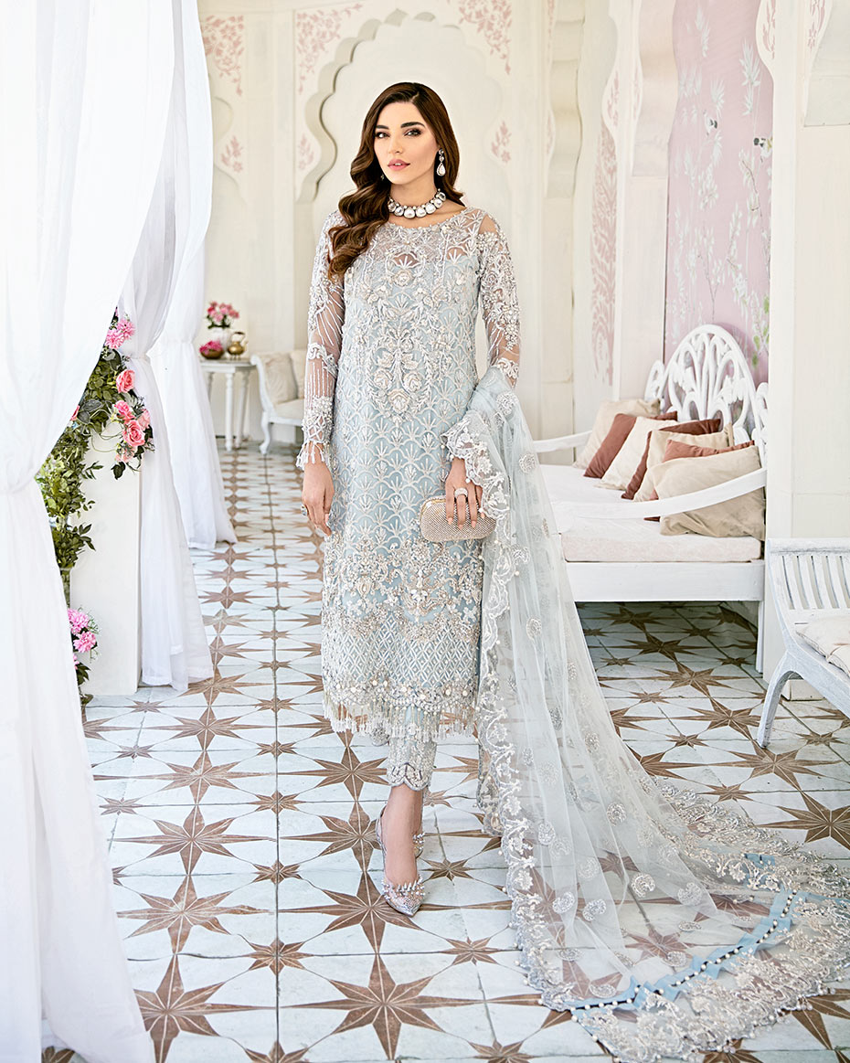 Gulaal | Wedding Formals | Avenir Embroidered Net 3-Piece Suit WS-01 by Gulaal - Designer Dress - Type: Ladies Clothes - Available at Libayah - 100% Original