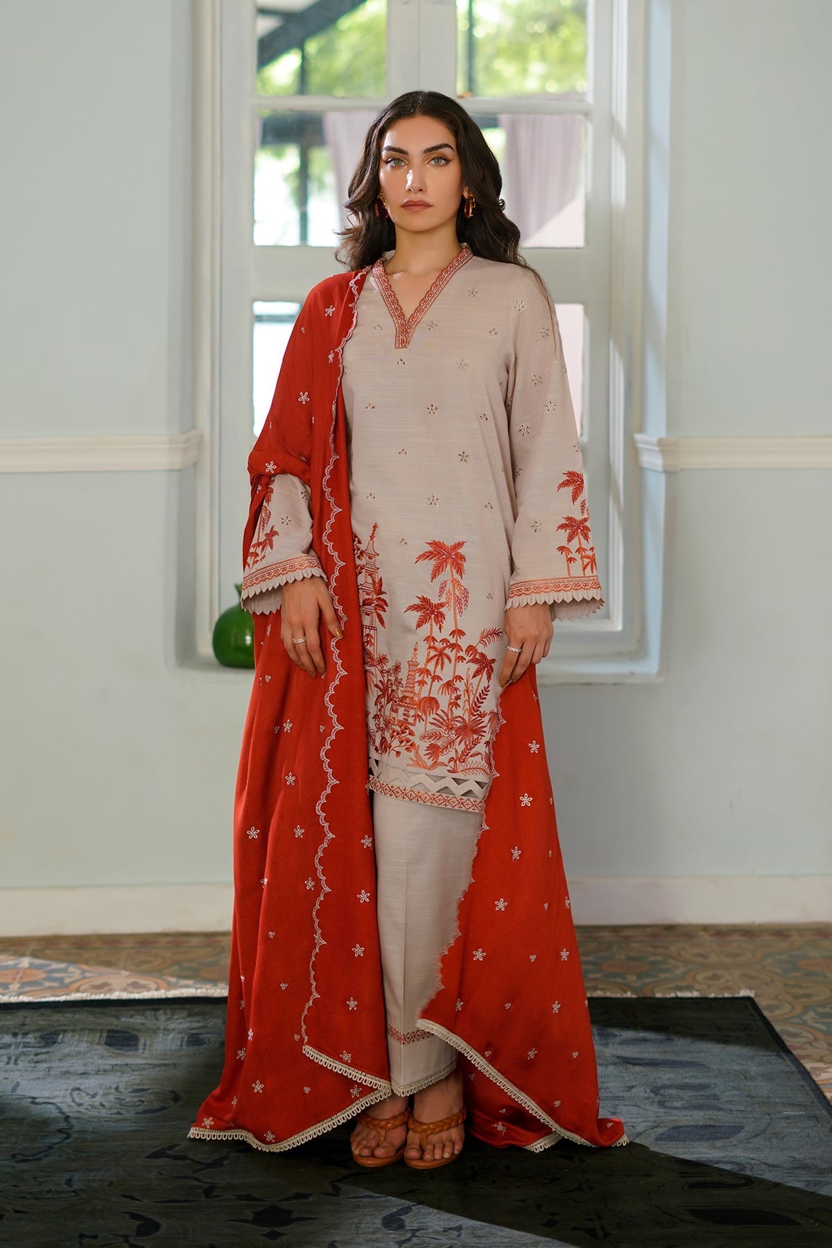 Sahar | Autumn Winter 2024 | Copper Cascade by Sahar - Designer Dress - Type: Ladies Clothes - Available at Libayah - 100% Original