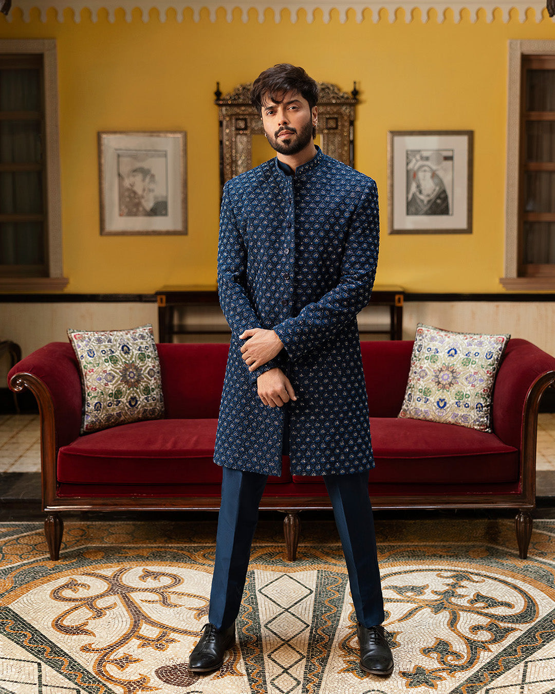 Pakistani Menswear | Faiza Saqlain | Safiy by Faiza Saqlain - Designer Dress - Type: MensWear - Available at Libayah - 100% Original