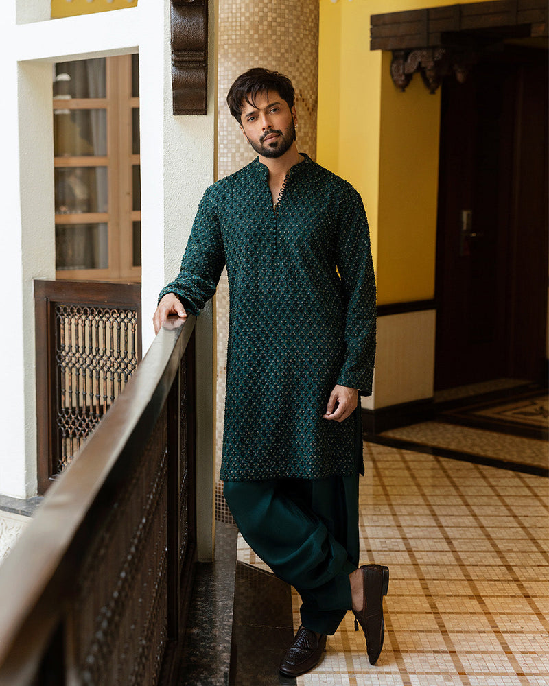 Pakistani Menswear | Faiza Saqlain | Taavi by Faiza Saqlain - Designer Dress - Type: MensWear - Available at Libayah - 100% Original