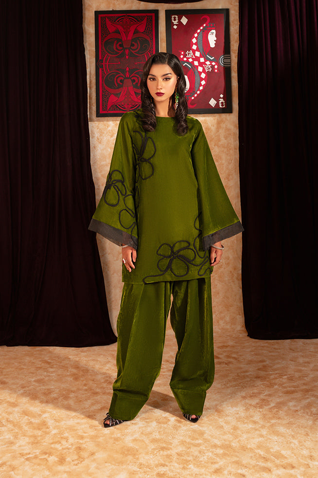 Fozia Khalid | Velvet Deck | Clover by Fozia Khalid - Designer Dress - Type: Formal - Available at Libayah - 100% Original