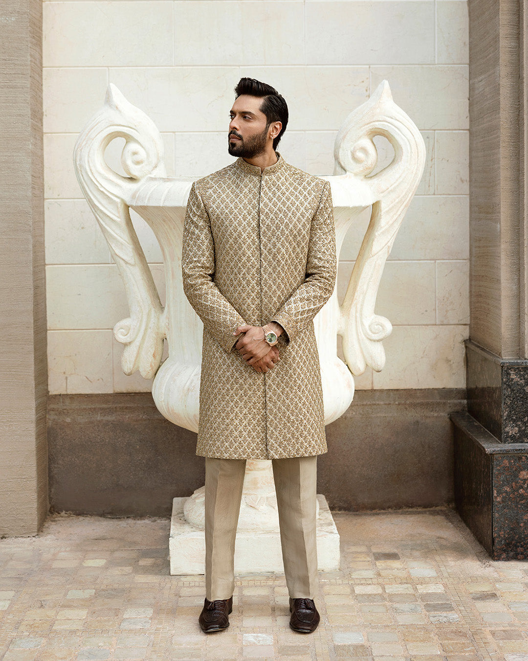 Pakistani Menswear | Faiza Saqlain | Baseem by Faiza Saqlain - Designer Dress - Type: MensWear - Available at Libayah - 100% Original