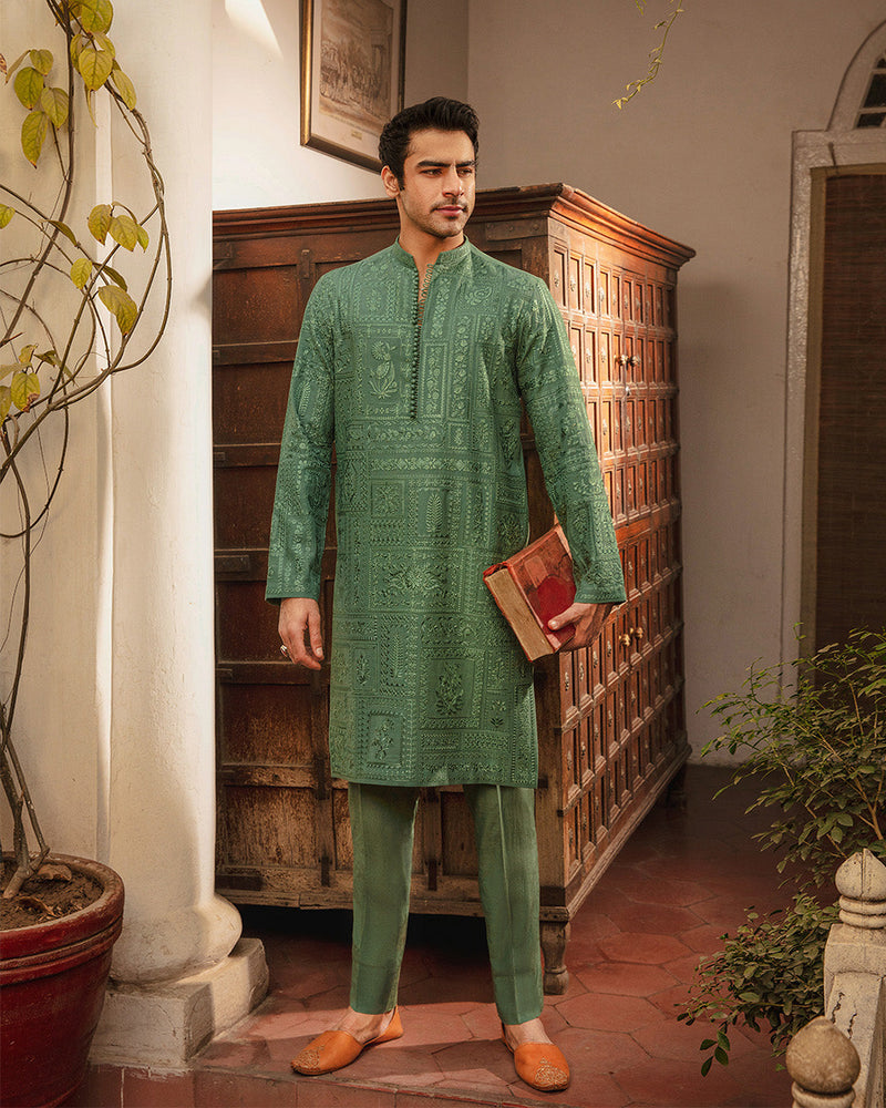 Pakisatni Menswear | Faiza Saqlain | Ardvan by Faiza Saqlain - Designer Dress - Type: MensWear - Available at Libayah - 100% Original