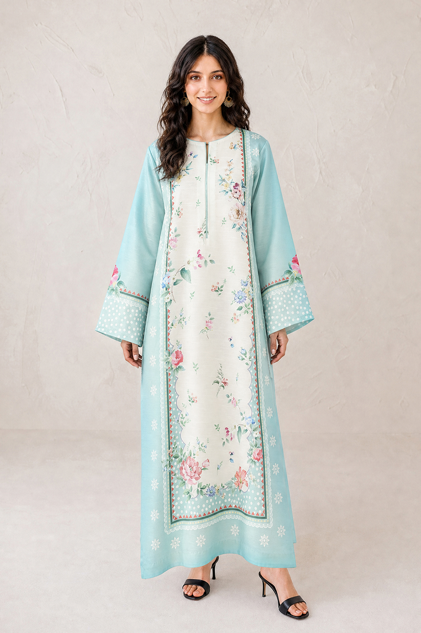 Saad Shaikh | Ease Fall Edit 26 | D-02 Kaftan by Saad Shaikh - Designer Dress  - Type : Ladies Clothes - Available at Libayah - 100% Original 