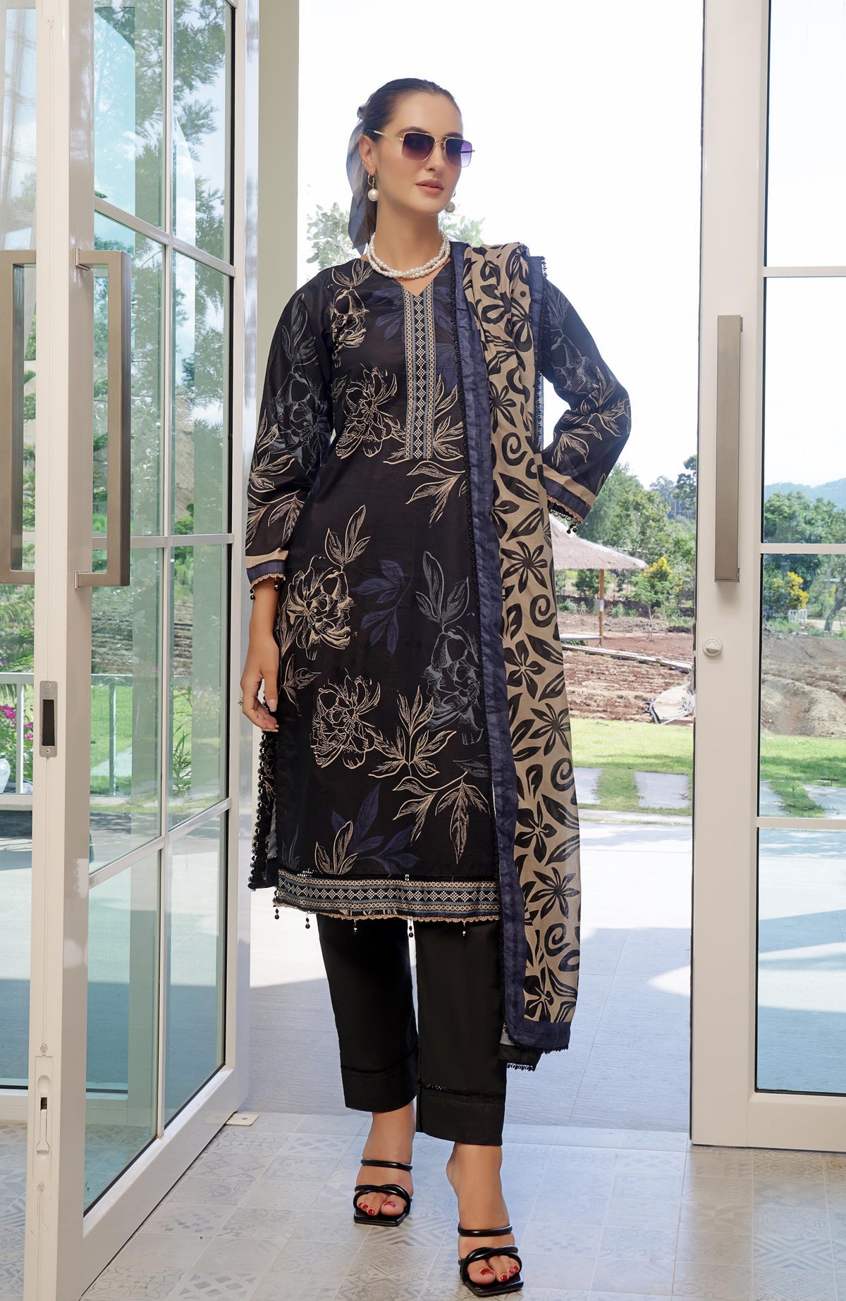 Alzohaib | Digital Printed Cambric | Colors Digital Cambric 3 Piece-CDC-25-02