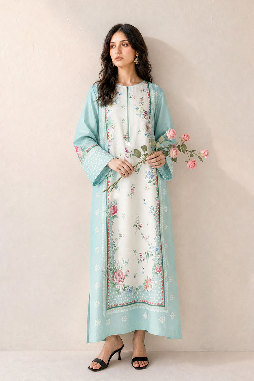 Saad Shaikh | Ease Fall Edit 26 | D-02 Kaftan by Saad Shaikh - Designer Dress  - Type : Ladies Clothes - Available at Libayah - 100% Original 