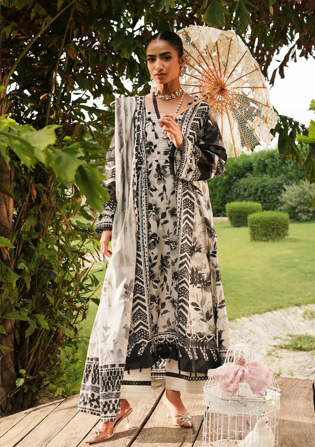 Elaf Premium | Printed Collection 24 | EEP-07B - Black Blossom by Elaf Premium - Designer Dress - Type: Ladies Clothes - Available at Libayah - 100% Original
