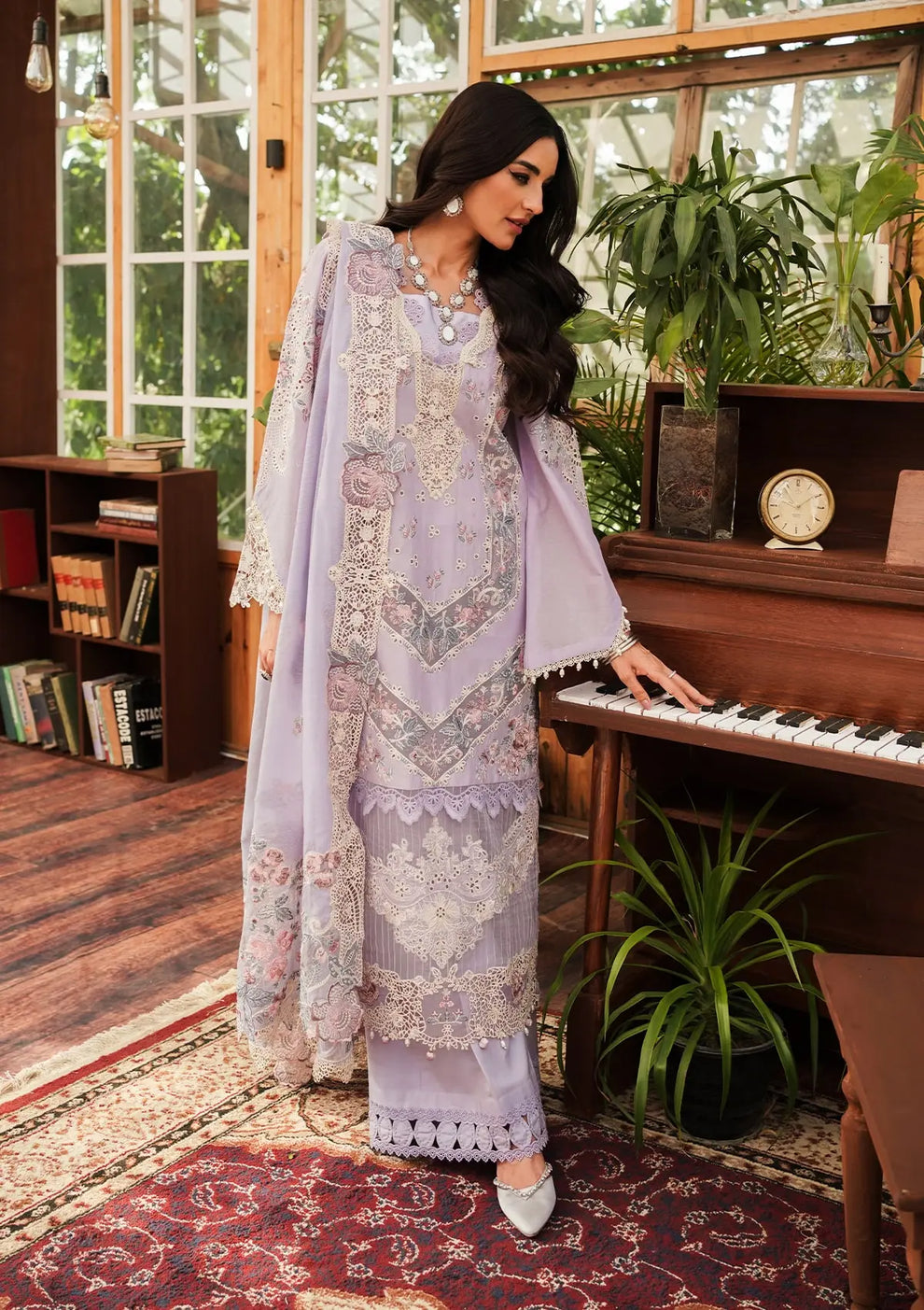 Kahf Premium | Luxury Lawn 24 | KLE-01B Lilac by Kahf Premium - Designer Dress - Type: Ladies Clothes - Available at Libayah - 100% Original
