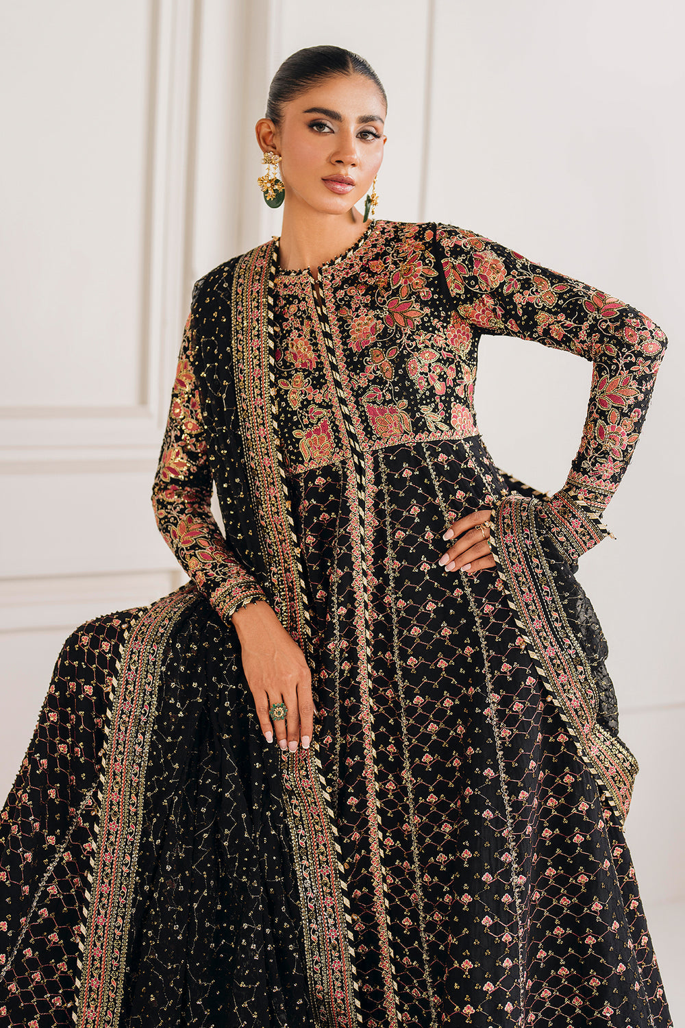 Baroque | Formals Collection | EMBROIDERED CHIFFON UF-4156 by Baroque - Designer Dress  - Type : Ladies Clothes - Available at Libayah - 100% Original 