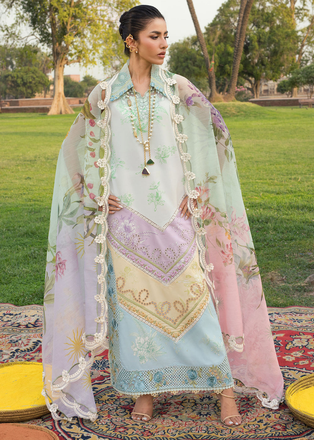 Saira Shakira | Bloom Lawn | AVA 1A - by Libayah - Registered Vendor of : Saira Rizwan - 100% Original Designer Dress