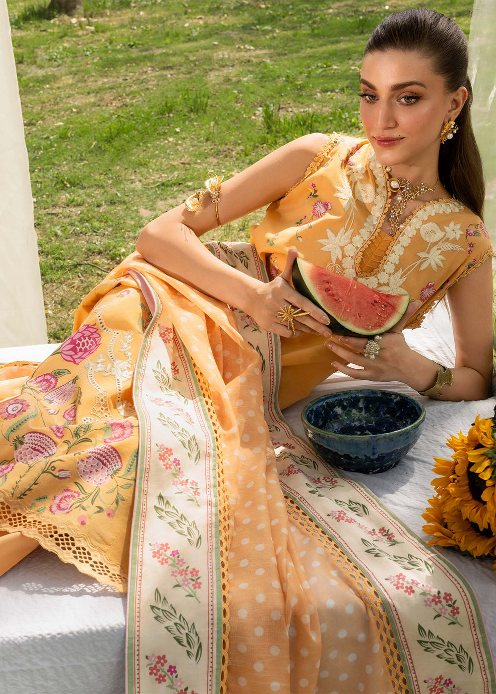 Saira Shakira | Bloom Lawn | LILY 1B - by Libayah - Registered Vendor of : Saira Rizwan - 100% Original Designer Dress