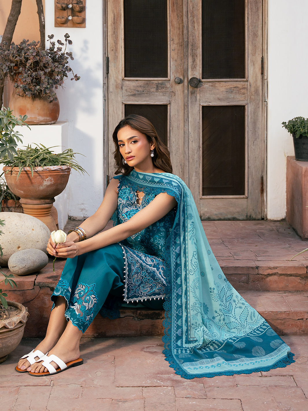 Bin Ilyas | Hazel Printed Lawn 25 | 2073 - B by Bin Ilyas - Designer Dress - Type: Ladies Clothes - Available at Libayah - 100% Original