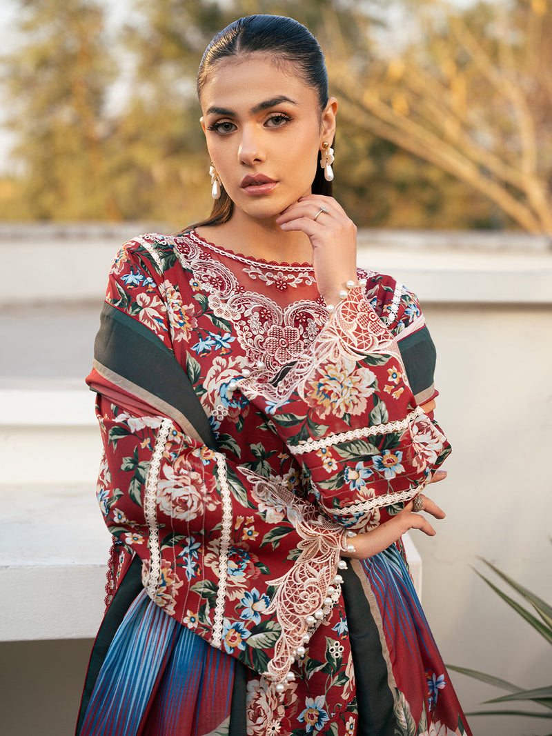 Bin Ilyas | Hazel Printed Lawn 25 | 2076 - B by Bin Ilyas - Designer Dress - Type: Ladies Clothes - Available at Libayah - 100% Original